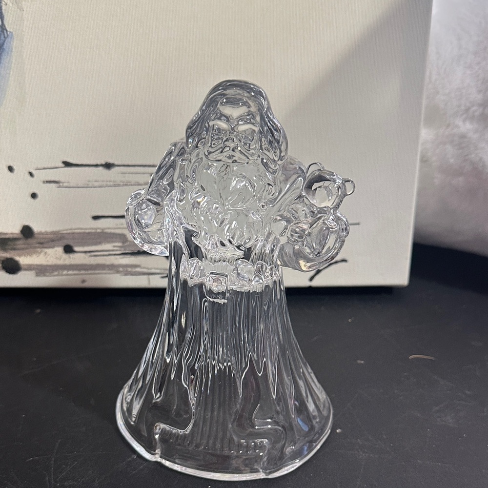 Vintage crystal Santa Claus candle holder